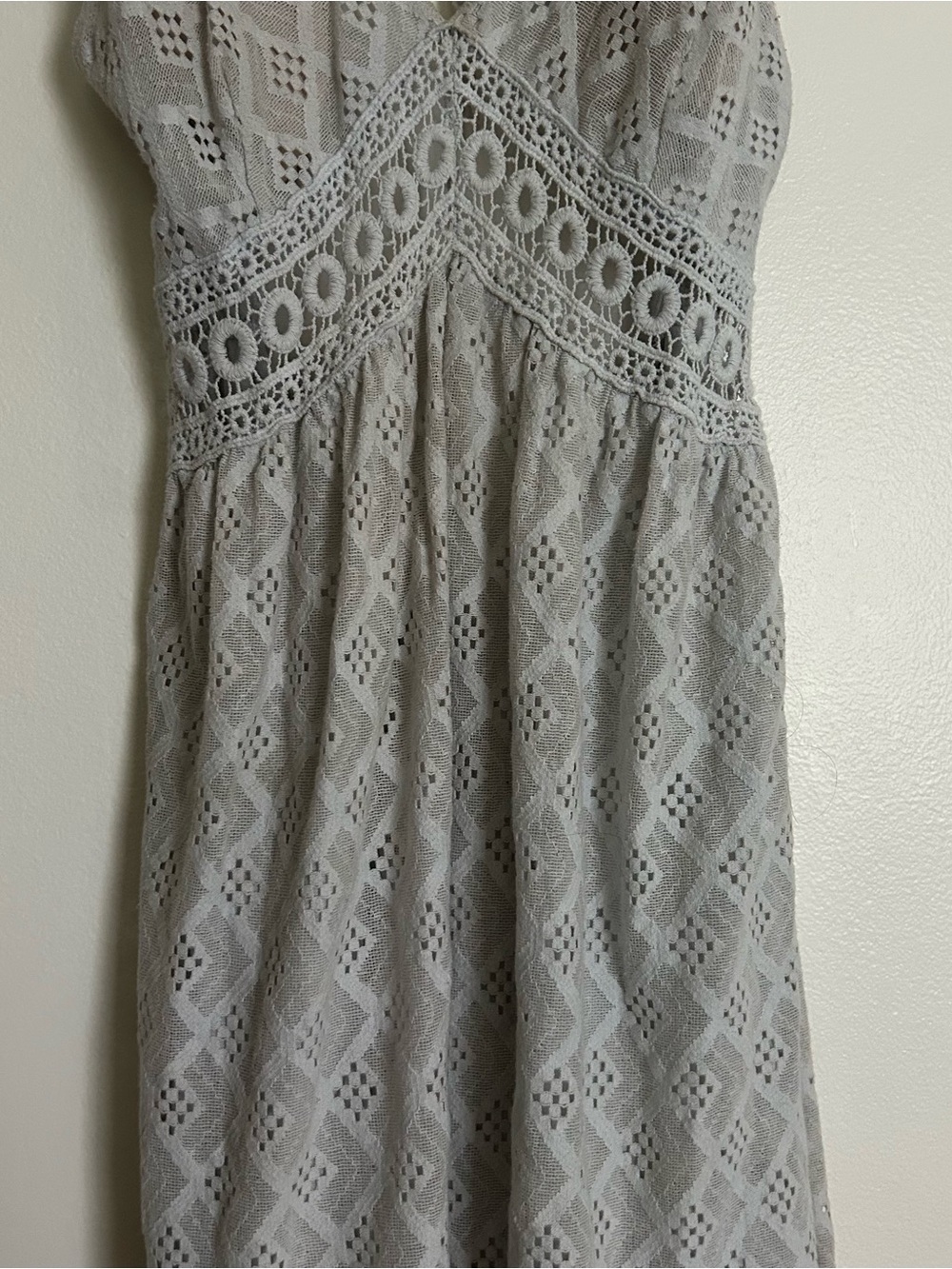 Grey/Blue Lace Halter Backless Dress - Picture 4 of 7